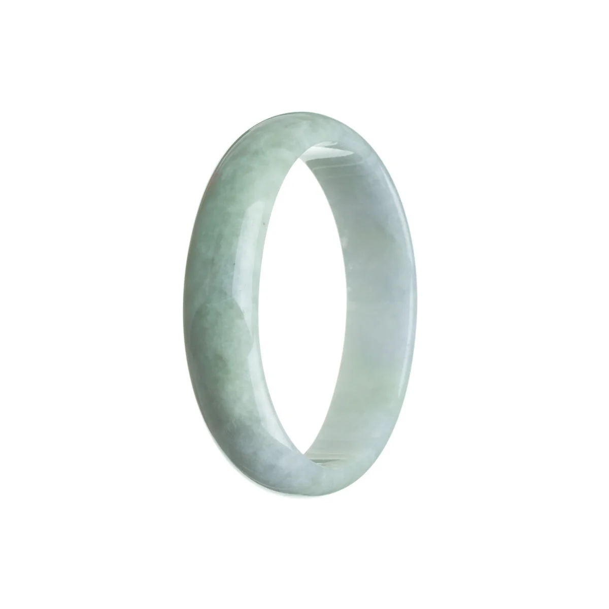 Real Grade A Pale green with a hint of Lavender Traditional Jade Bracelet - 57mm Oval - Image 3
