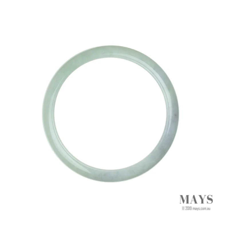 Authentic Grade A Pale green with hints of Lavender Jadeite Bangle Bracelet - 60mm Half Moon - Image 5