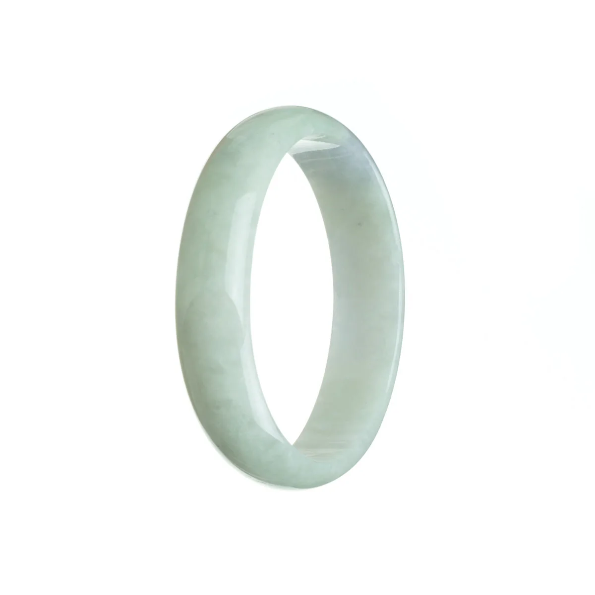 Genuine Grade A Pale green with hints of Lavender Burmese Jade Bangle Bracelet - 58mm Oval - Image 2