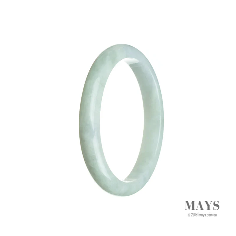 Genuine Grade A Very pale green with hints of Lavender Burmese Jade Bracelet - 56mm Oval - Image 3