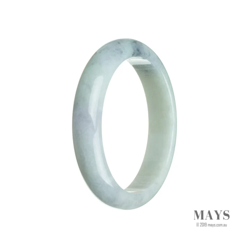 Genuine Grade A Very pale green with hints of Lavender Burmese Jade Bangle - 59mm Half Moon