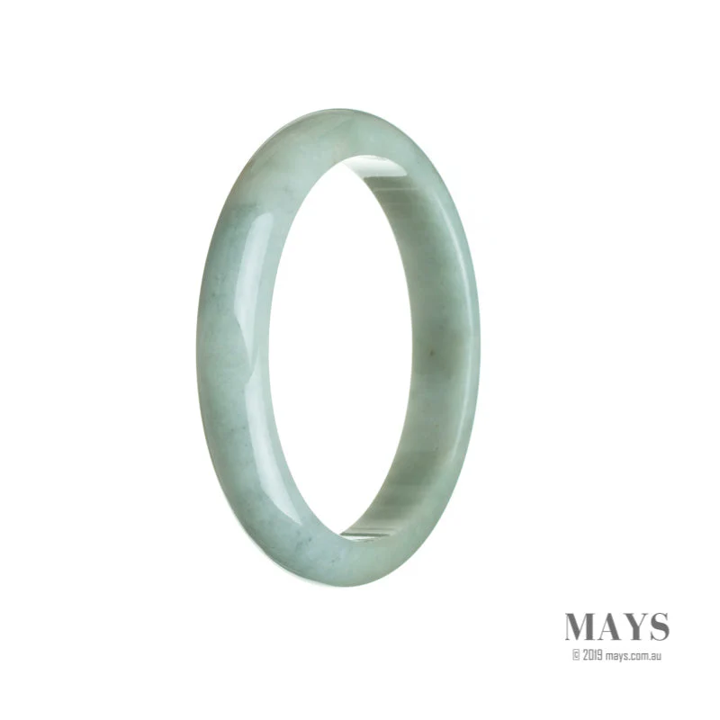 Genuine Natural Pale Green with hints of Lavender Burma Jade Bangle - 57mm Semi Round - Image 3