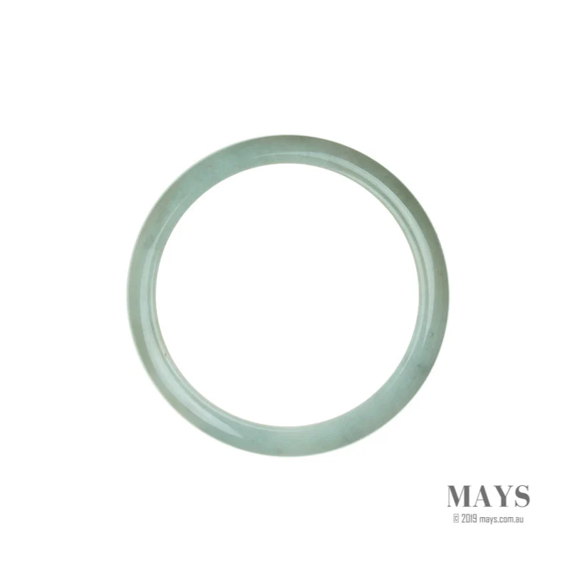 Genuine Natural Pale Green with hints of Lavender Burma Jade Bangle - 57mm Semi Round - Image 4