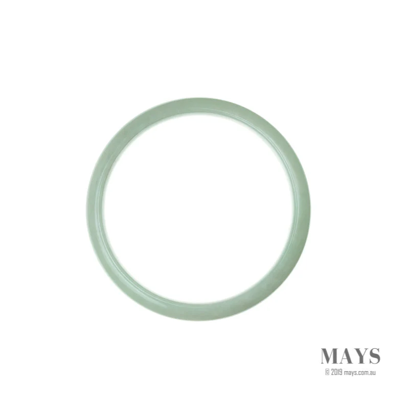 Genuine Grade A Light Green Burmese Jade Bangle - 56mm Half Moon - Image 4