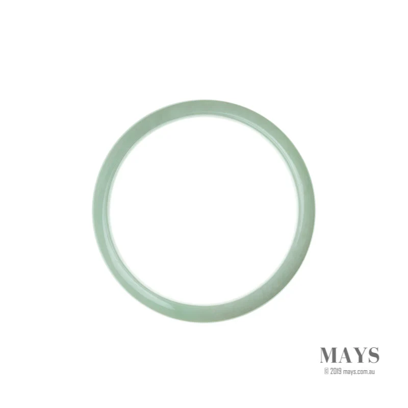 Genuine Grade A Light Green Burmese Jade Bangle - 56mm Half Moon - Image 5