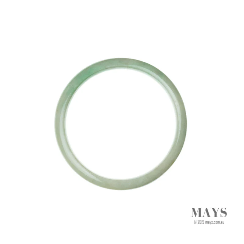 Genuine Type A Light Green Traditional Jade Bracelet - 55mm Half Moon - Image 5