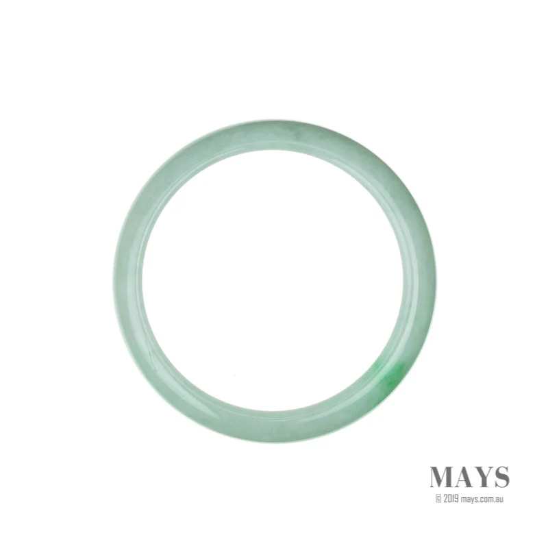 Certified Natural White with green Jadeite Bangle Bracelet - 58mm Half Moon - Image 5