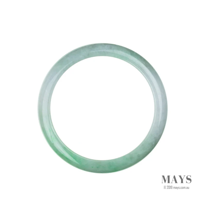 Genuine Grade A White with green Jade Bangle - 62mm Semi Round - Image 5
