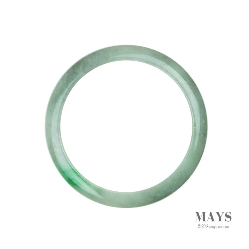 Genuine Grade A White with green Jadeite Bangle - 64mm Semi Round - Image 4