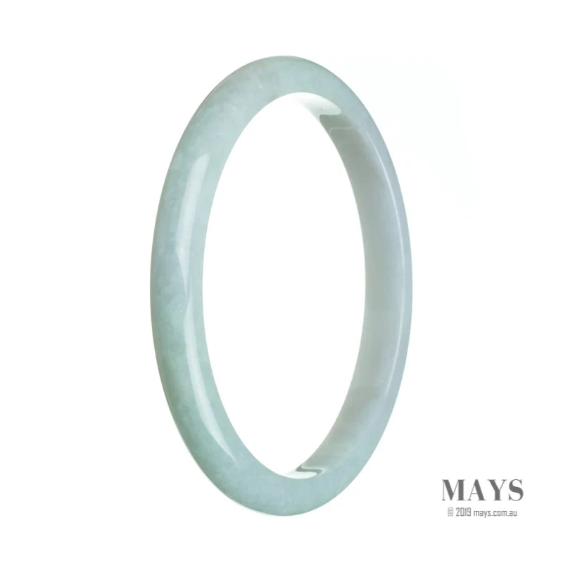 Genuine Grade A Pale green with lavender Burmese Jade Bangle - 72mm Semi Round