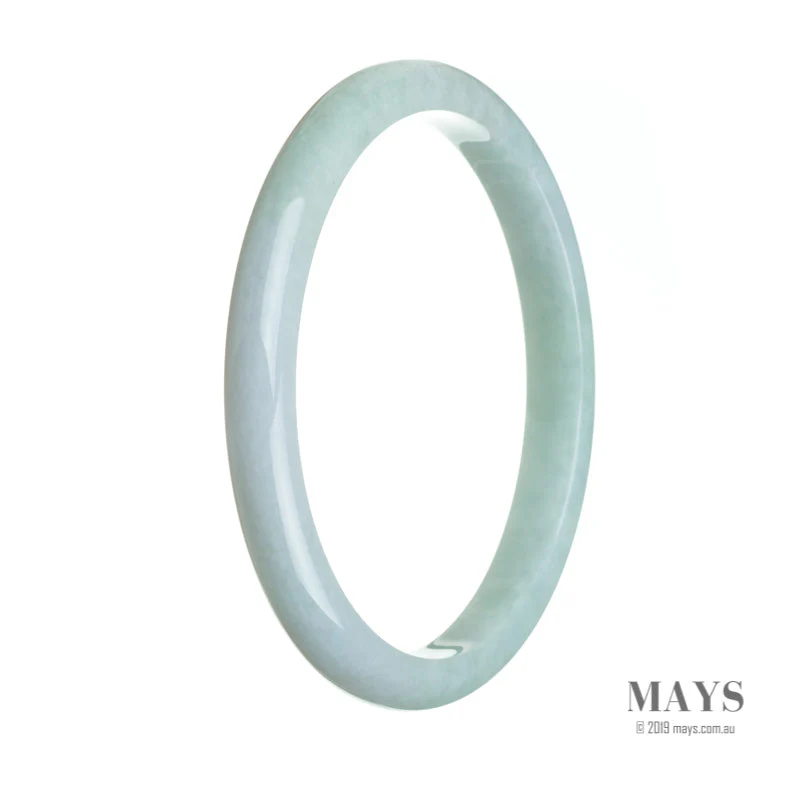 Genuine Grade A Pale green with lavender Burmese Jade Bangle - 72mm Semi Round - Image 3