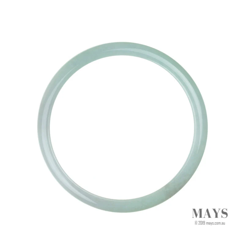 Genuine Grade A Pale green with lavender Burmese Jade Bangle - 72mm Semi Round - Image 5