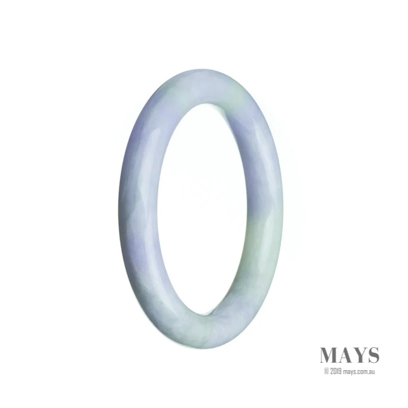 Real Type A Lavender with green Traditional Jade Bangle Bracelet - 54mm Round