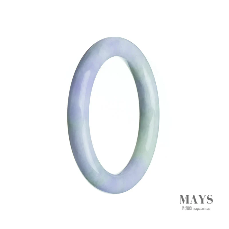 Real Type A Lavender with green Traditional Jade Bangle Bracelet - 54mm Round - Image 3