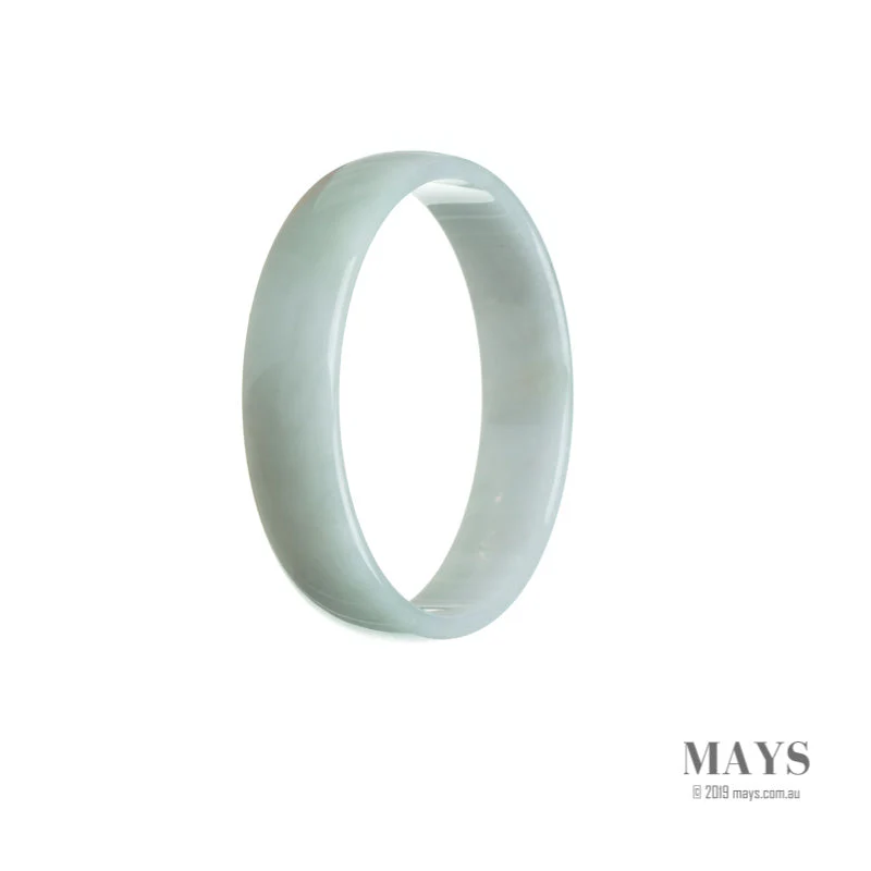 Genuine Type A White Traditional Jade Bangle - 52mm Flat