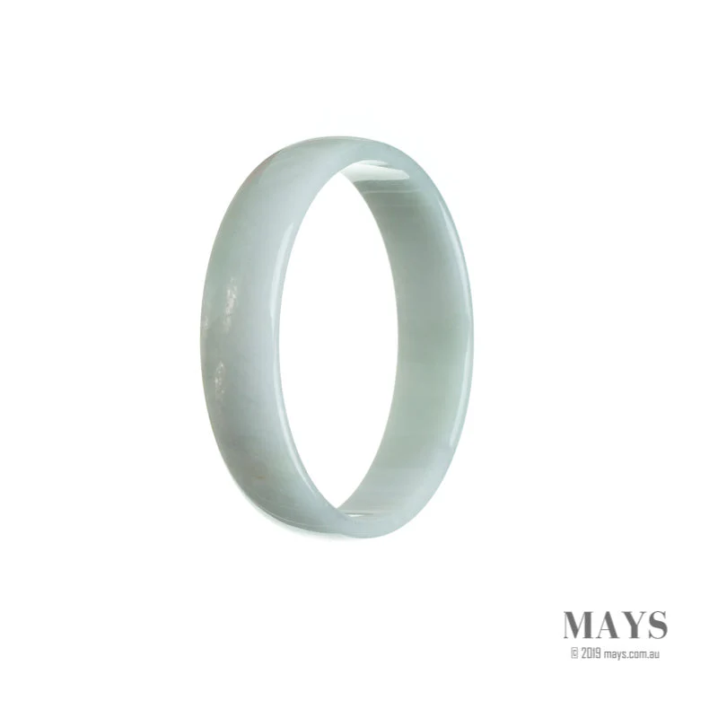 Genuine Type A White Traditional Jade Bangle - 52mm Flat - Image 2