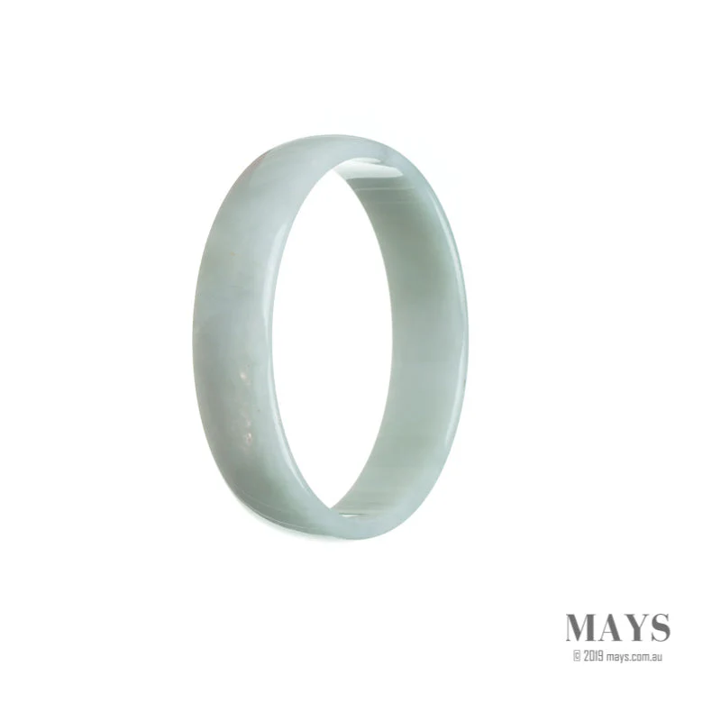 Genuine Type A White Traditional Jade Bangle - 52mm Flat - Image 3
