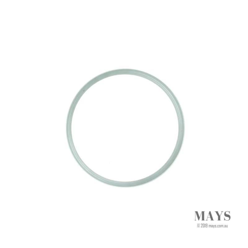 Genuine Type A White Traditional Jade Bangle - 52mm Flat - Image 4