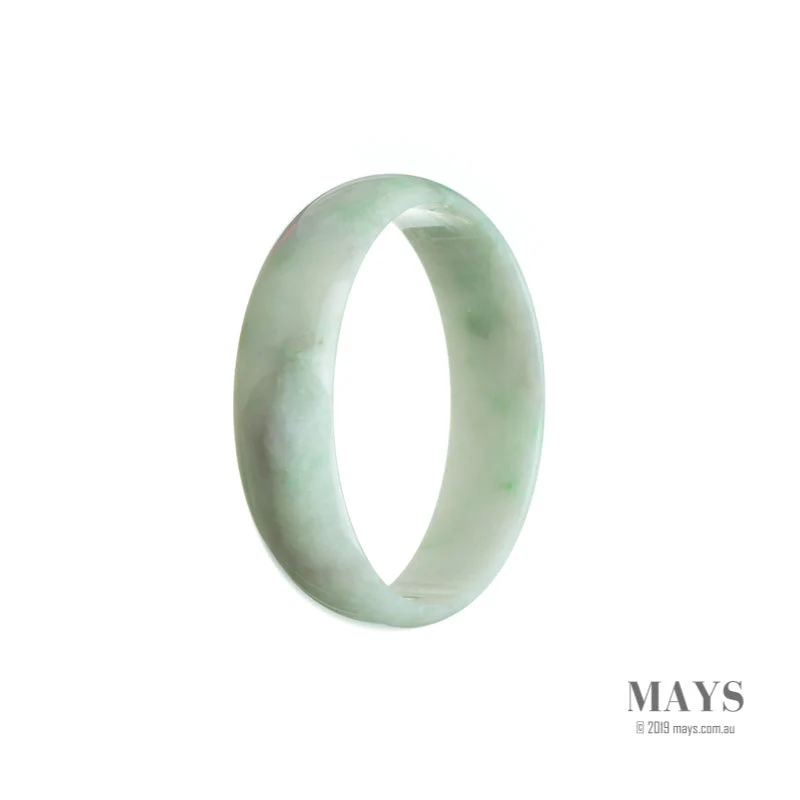 Genuine Type A White with green Jadeite Jade Bangle Bracelet - 52mm Flat - Image 2