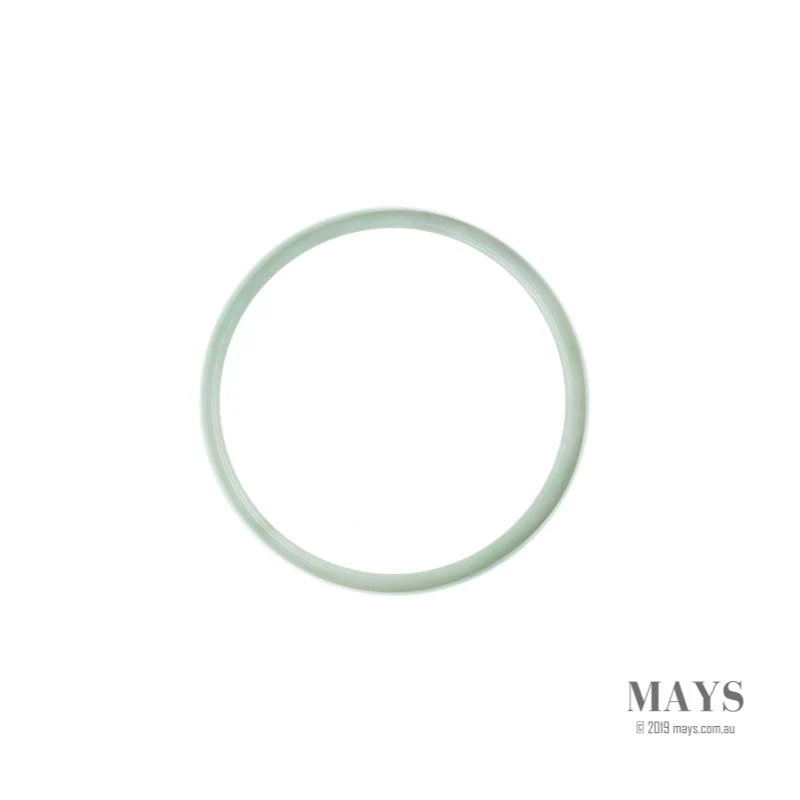 Genuine Type A White with green Jadeite Jade Bangle Bracelet - 52mm Flat - Image 4