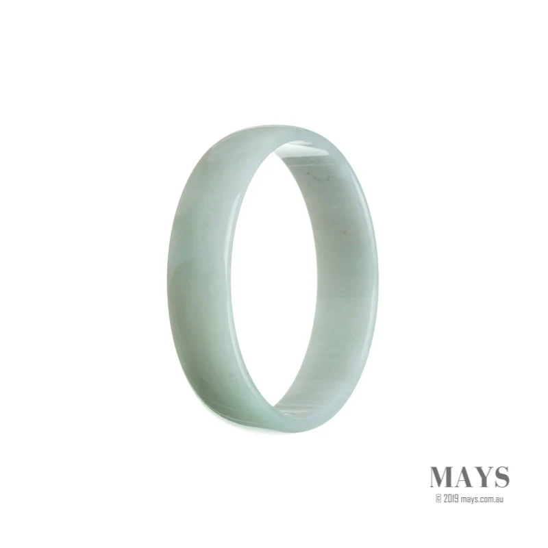 Genuine Grade A White Burmese Jade Bangle - 53mm Flat