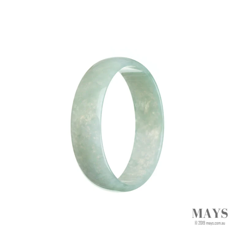 Certified Grade A Pale green Jadeite Jade Bangle - 50mm Flat - Image 2