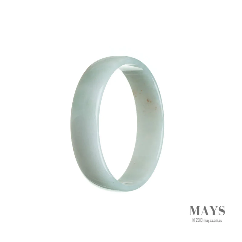 Certified Grade A White Jadeite Bangle - 52mm Flat