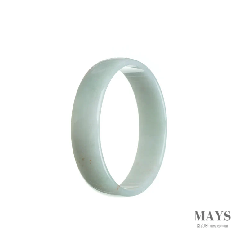 Certified Grade A White Jadeite Bangle - 52mm Flat - Image 3