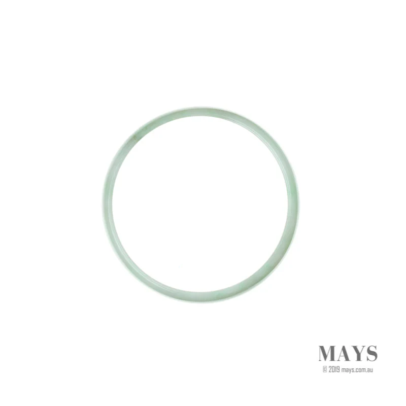 Genuine Grade A White with green Traditional Jade Bangle Bracelet - 52mm Flat - Image 4