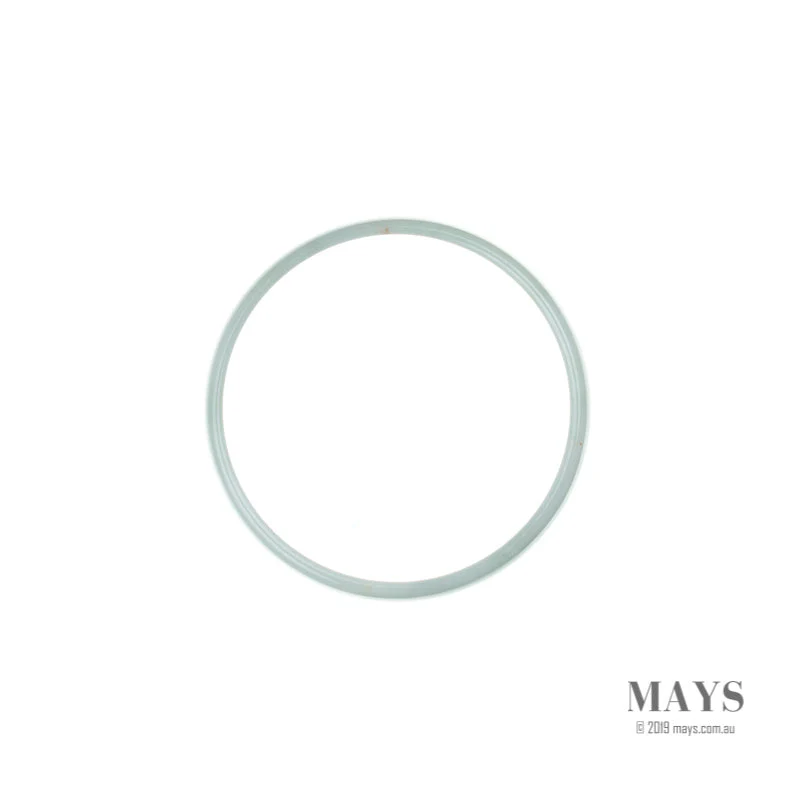 Genuine Grade A White Traditional Jade Bangle Bracelet - 53mm Flat - Image 4