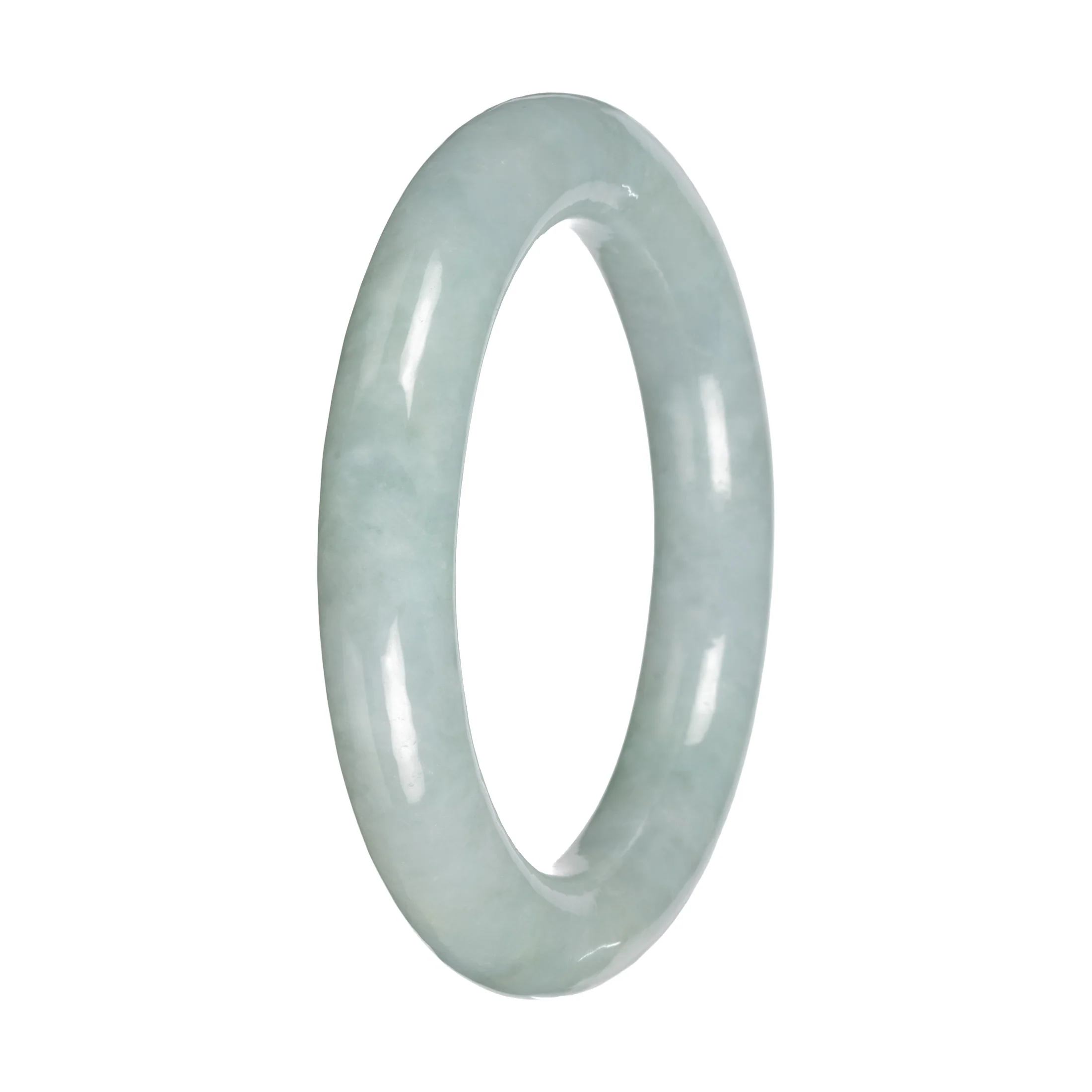 Grade A Light Green Jadeite Bangle Bracelet - 52mm Round - Image 2