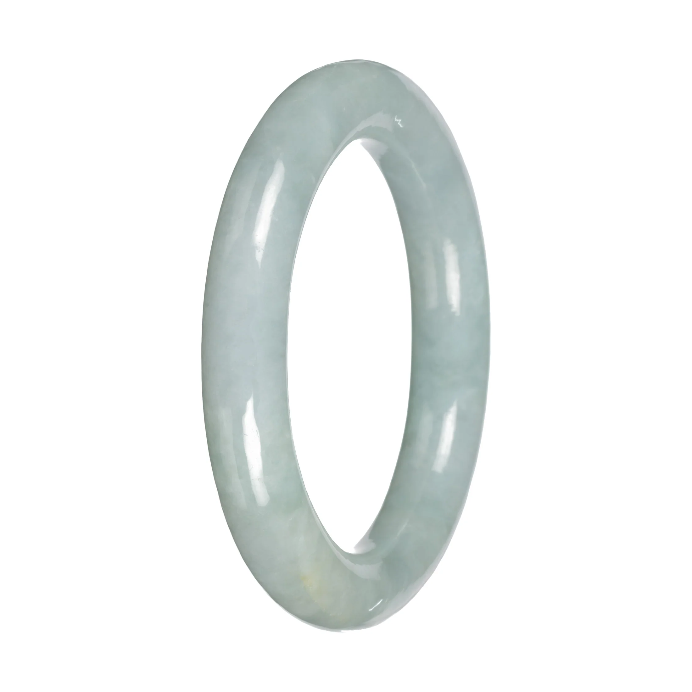 Grade A Light Green Jadeite Bangle Bracelet - 52mm Round - Image 3