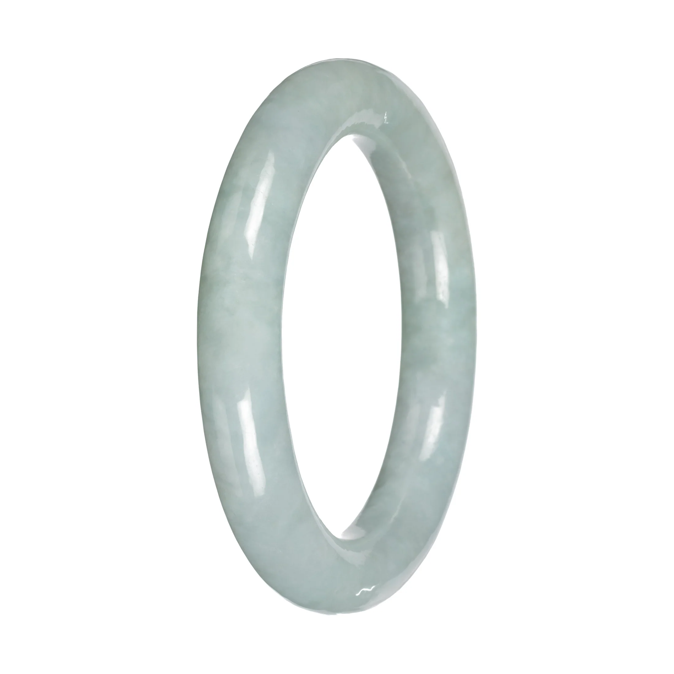 Grade A Light Green Jadeite Bangle Bracelet - 52mm Round - Image 4