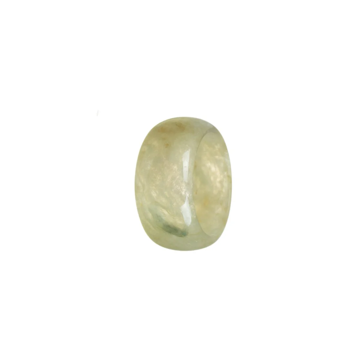 Authentic Brownish Green Jadeite Jade Ring - Size T - Image 2