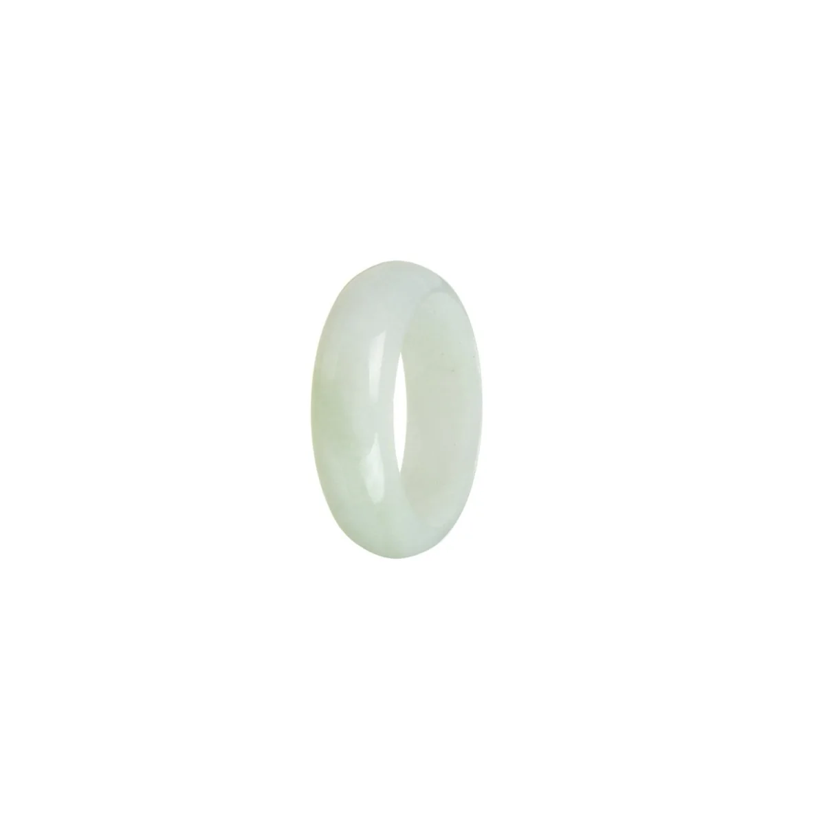 Certified White with Green Jadeite Jade Ring  - Size R 1/2