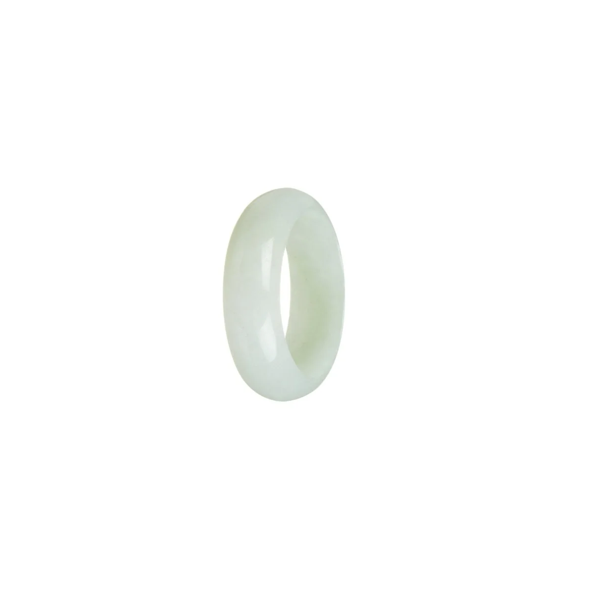 Certified White with Green Jadeite Jade Ring  - Size R 1/2 - Image 3