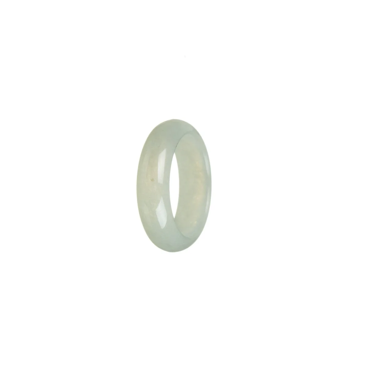 Certified Pale Green Jadeite Jade Ring  - Size R - Image 2