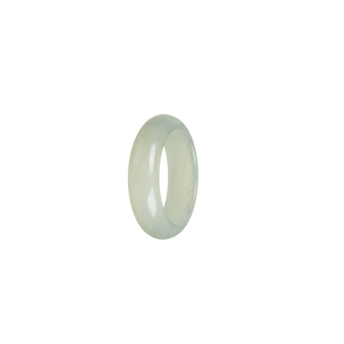 Certified Pale Green Jadeite Jade Ring  - Size R - Image 3