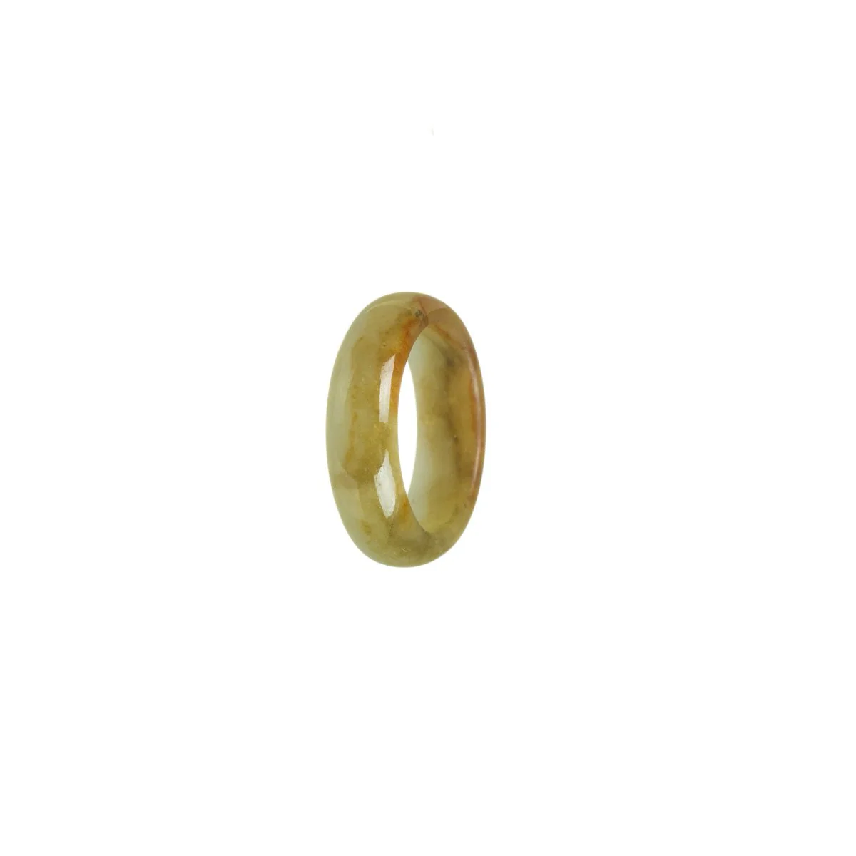 Genuine Pale Green with Brown Jade Ring - Size M - Image 3