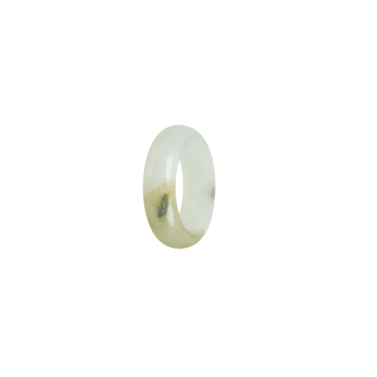 Real White with Olive Jade Ring  - Size N - Image 2