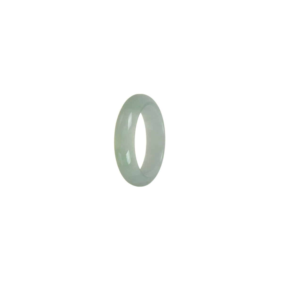 Certified White Burma Jade Ring - Size R 1/2 - Image 2