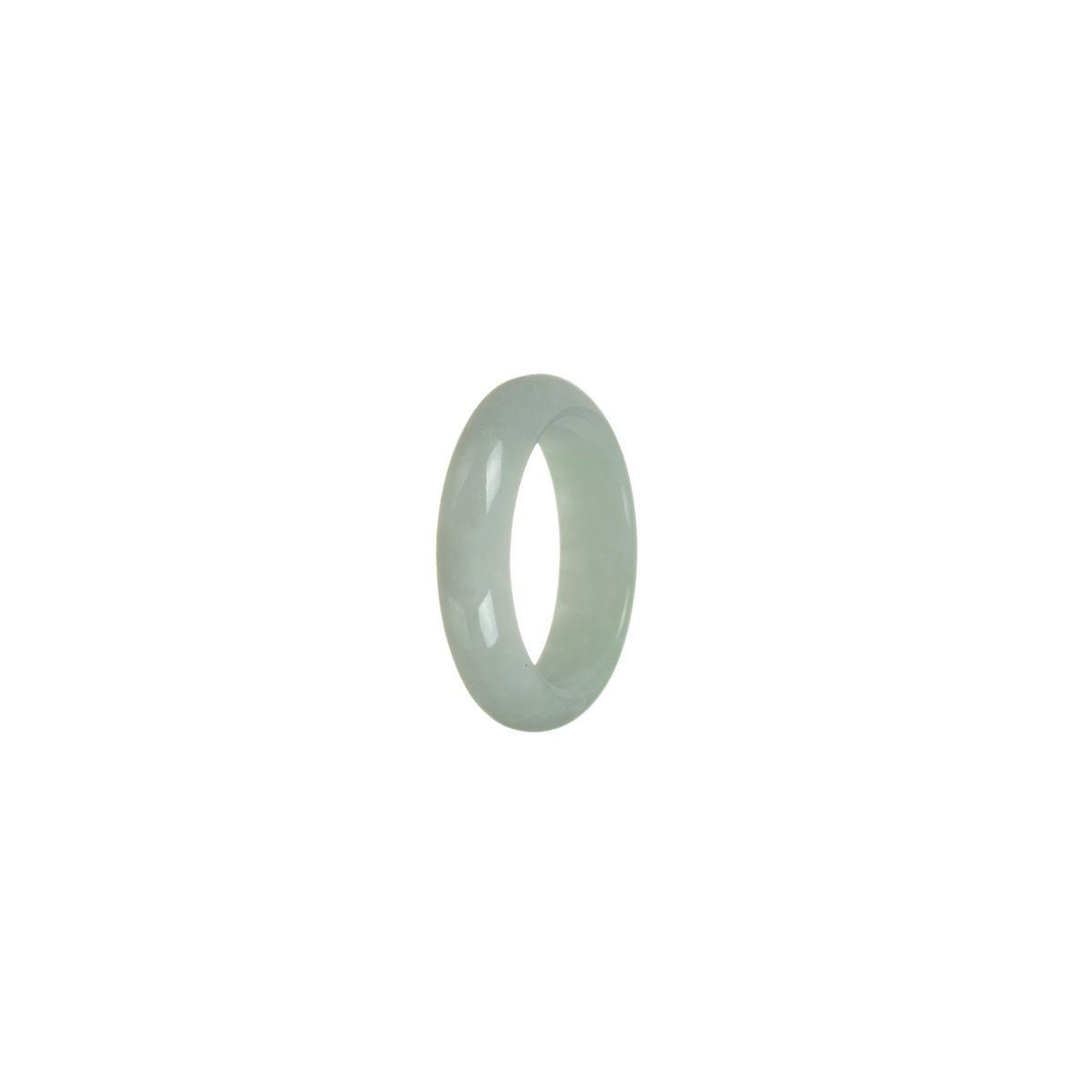 Certified White Burma Jade Ring - Size R 1/2 - Image 3