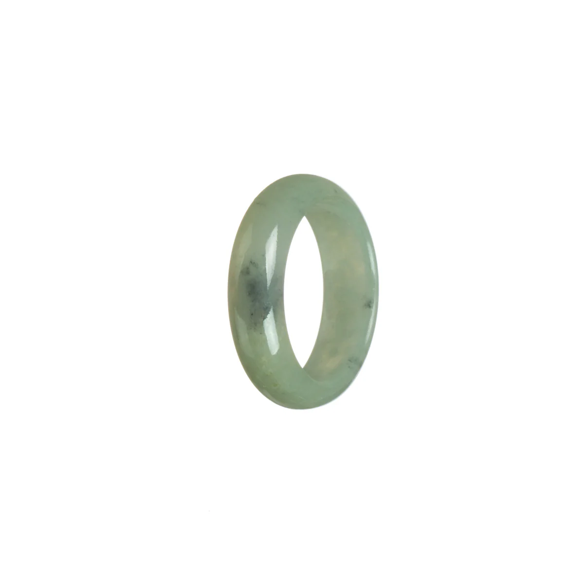 Authentic Greyish Green Jade Band - Size T 1/2 - Image 3