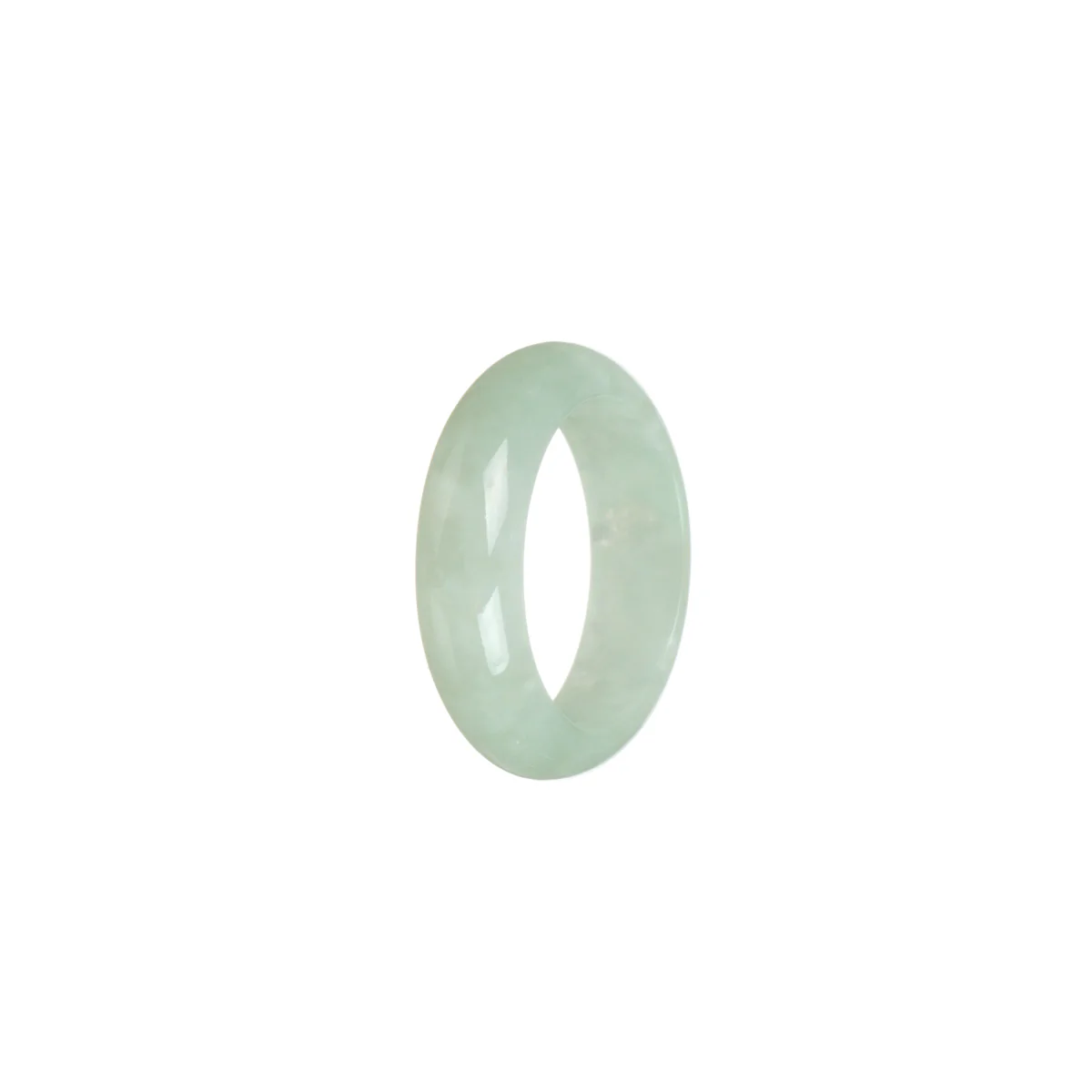 Certified Pale Green Burmese Jade Ring  - Size S 1/2 - Image 3