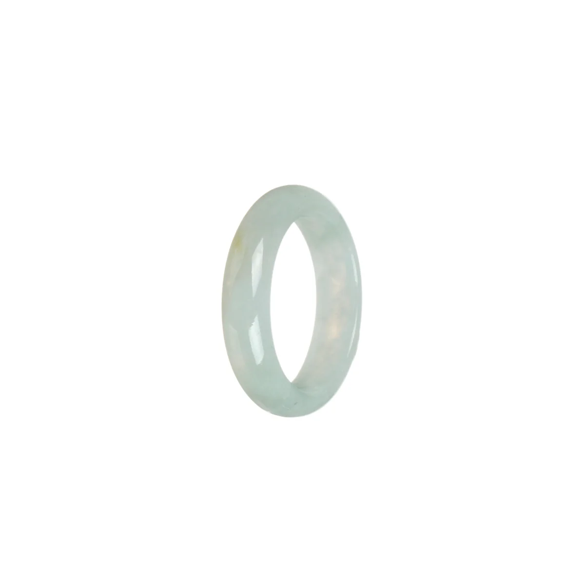 Certified White Burmese Jade Ring  - Size S 1/2 - Image 3