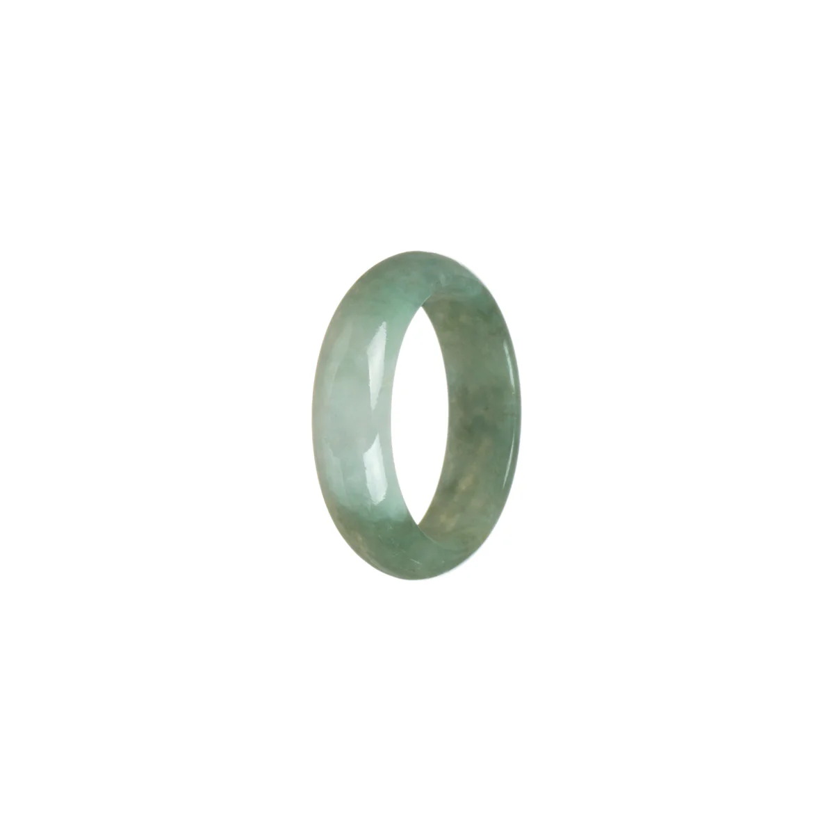 Certified Green with White   Burmese Jade Band - Size S 1/2 - Image 3