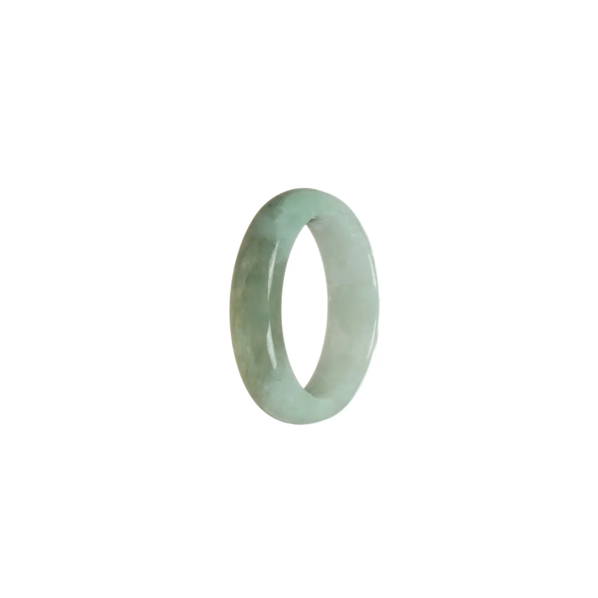 Real White with greyish green Jadeite Jade Ring  - Size S - Image 3