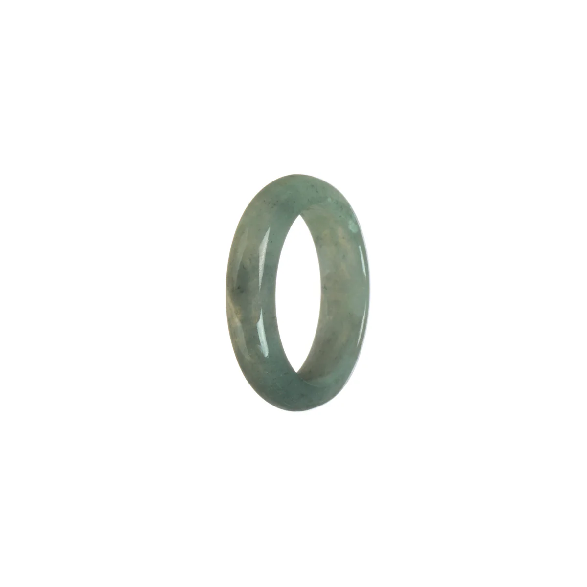 Genuine Grey with greyish green Burmese Jade Band - Size S - Image 3