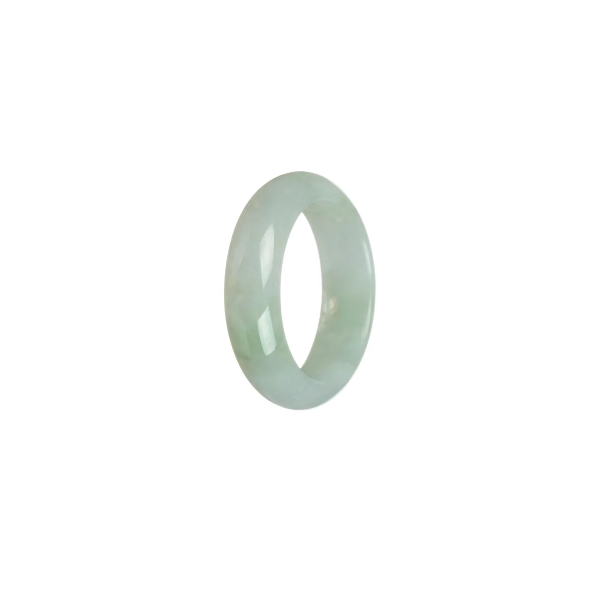 Certified White with Green Burmese Jade Band - Size S 1/2 - Image 2