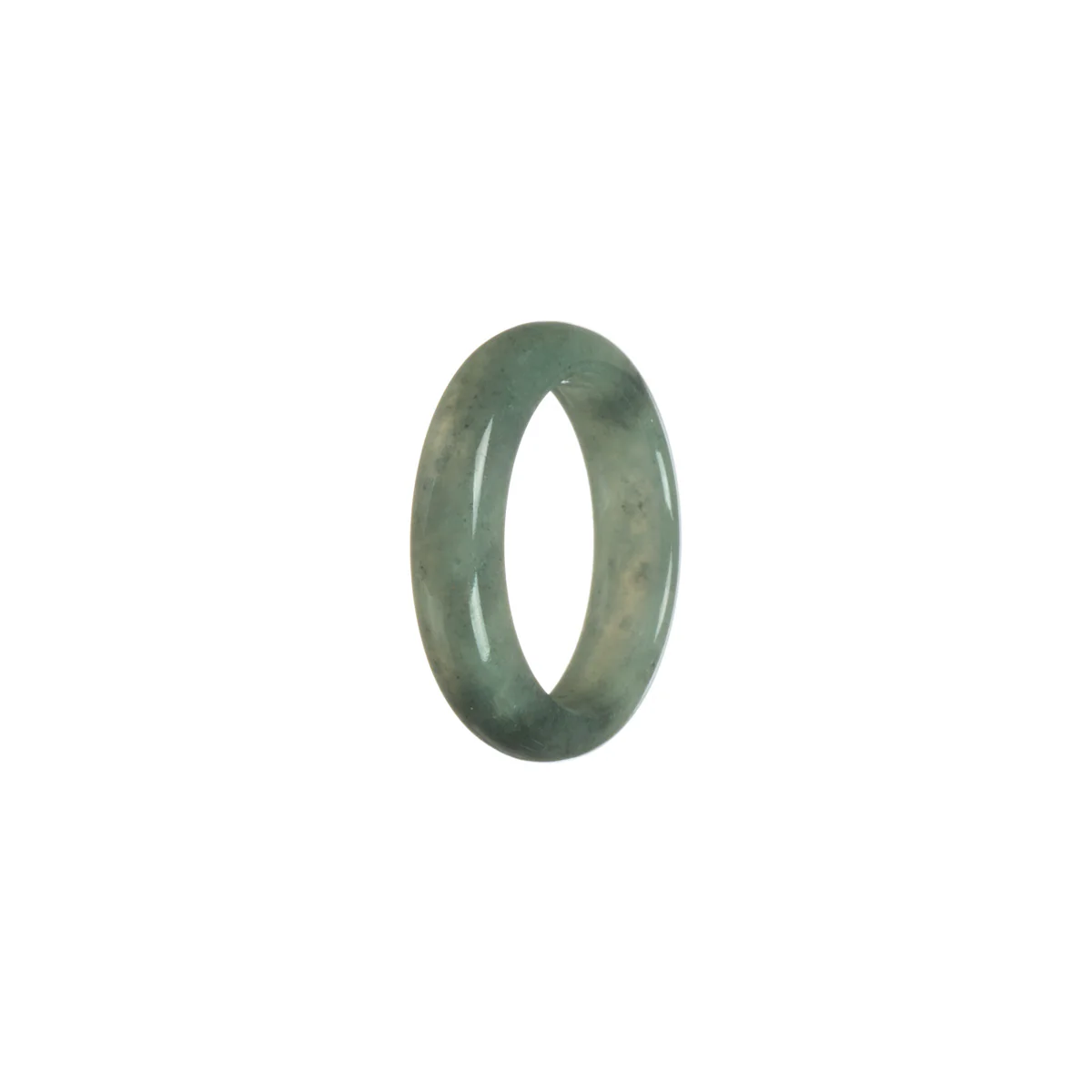 Real Green with Grey Jadeite Jade Band - Size S - Image 2